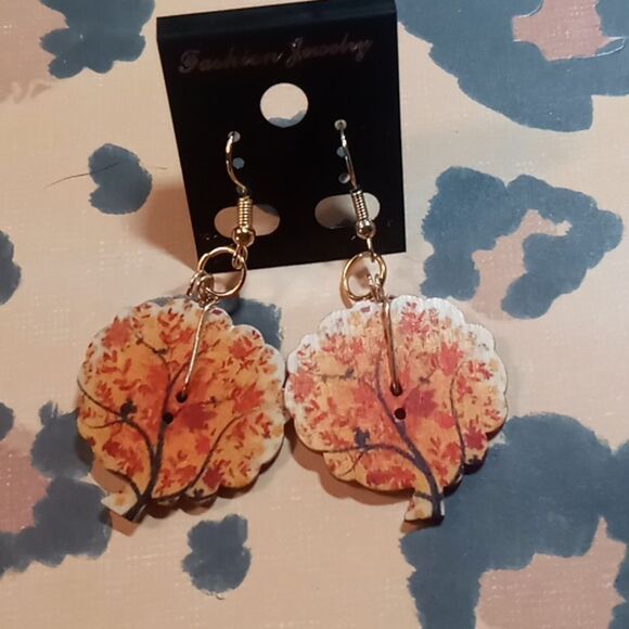 Button tree earrings - Picture 1 of 4